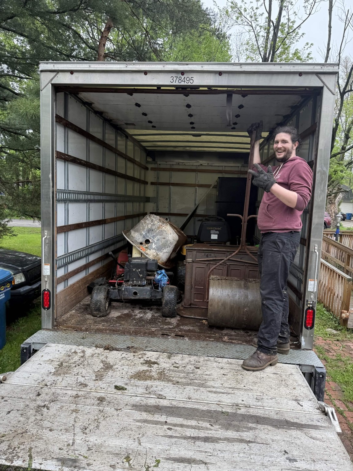 Big Barn junk removal truck during a local cleanup